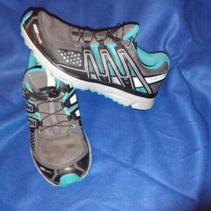 Salomon X Mission 3 Trail Hiking Shoe Womens Size 10.5 Gray Blue Athletic
